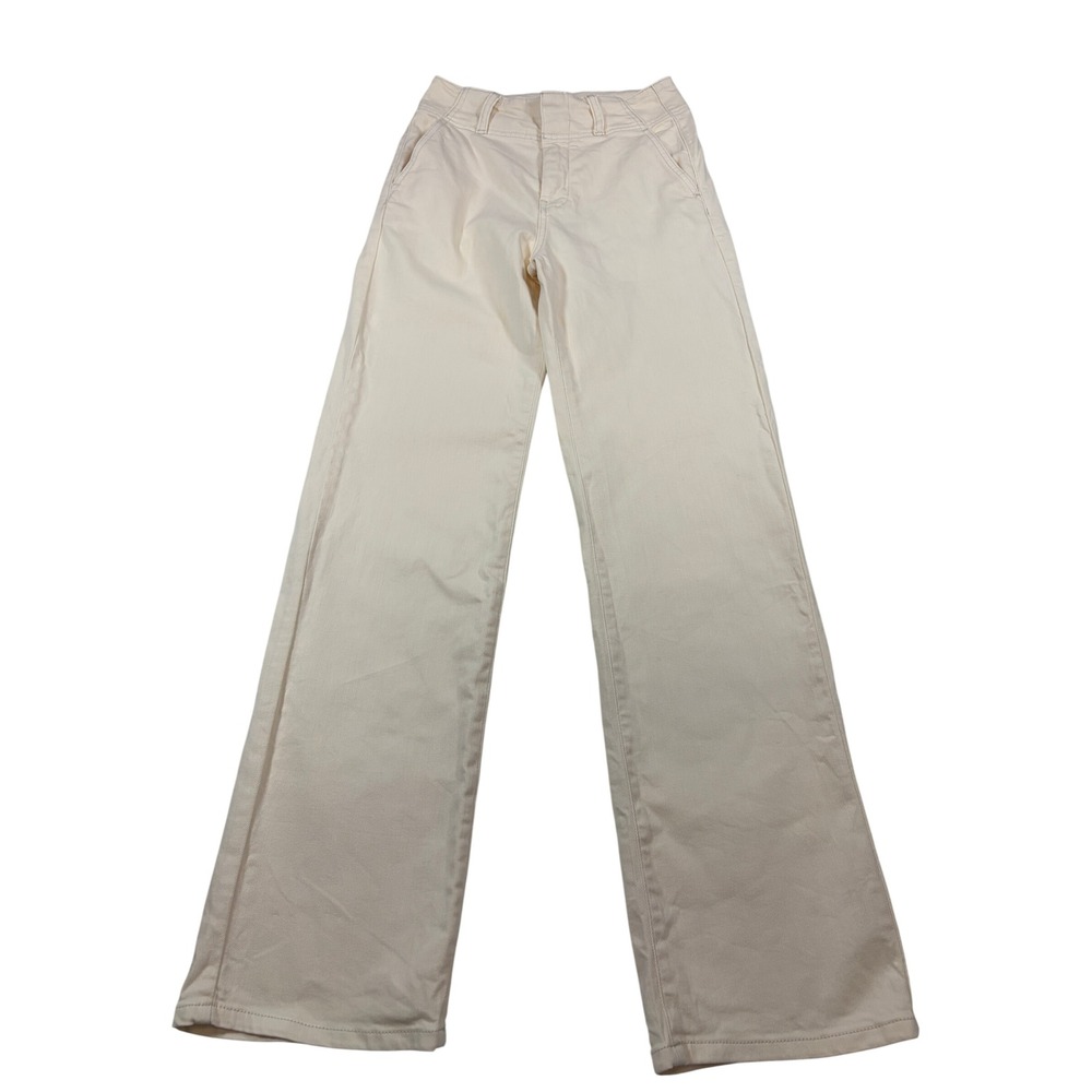 Pilcro Anthropologie Cream Wide Leg High Rise Denim Pants Size 25